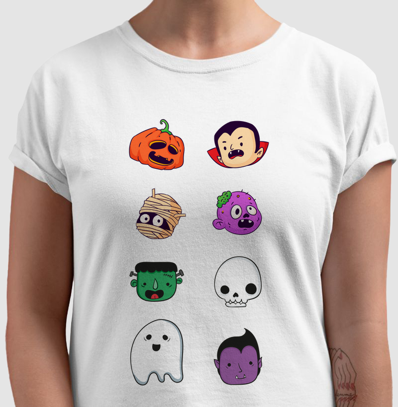 Camiseta Halloween Monstros