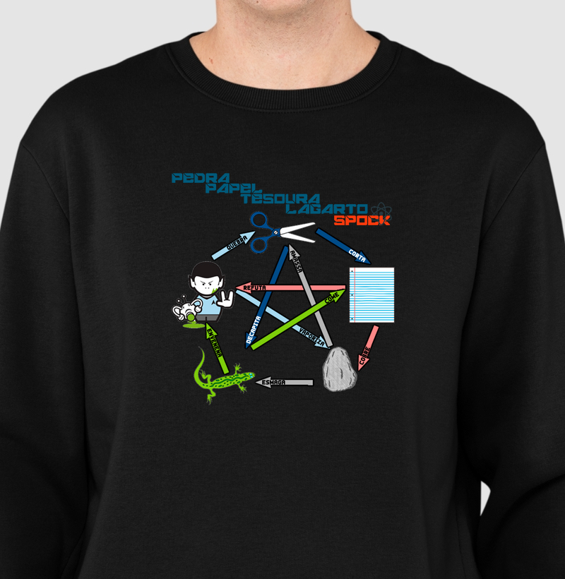 Pedra, Papel, Tesoura, Lagarto, Spock - Suéter Moletom