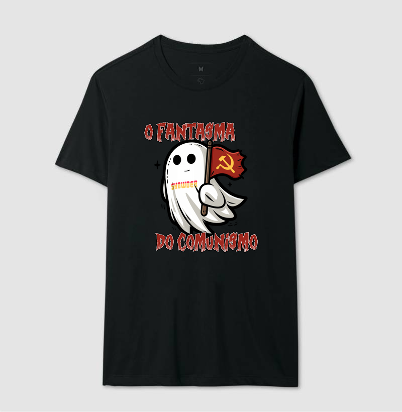 Camiseta Fantasma do Comunismo (Letras vermelhas)