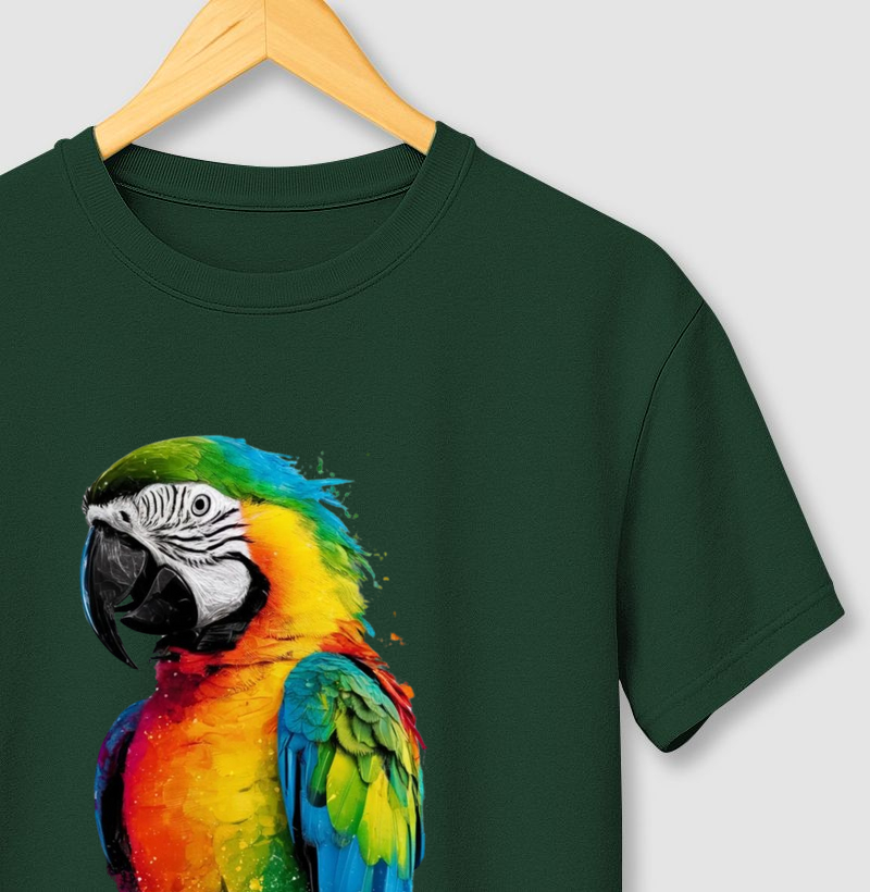 Camiseta com estampa geek - Papagaio