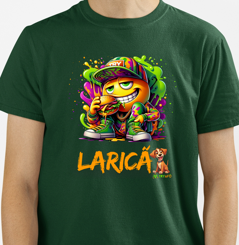 Camiseta Estampada Laricão Afú: Arte de Rua, Estilo com Estampa Exclusiva.