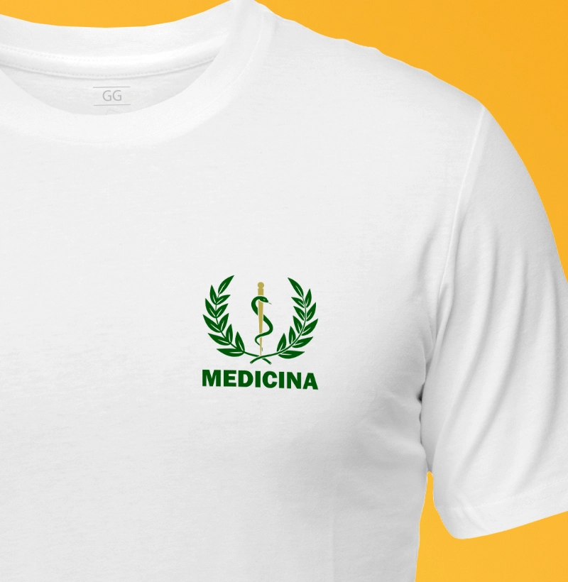 Camiseta Medicina símbolo no peito - masculina