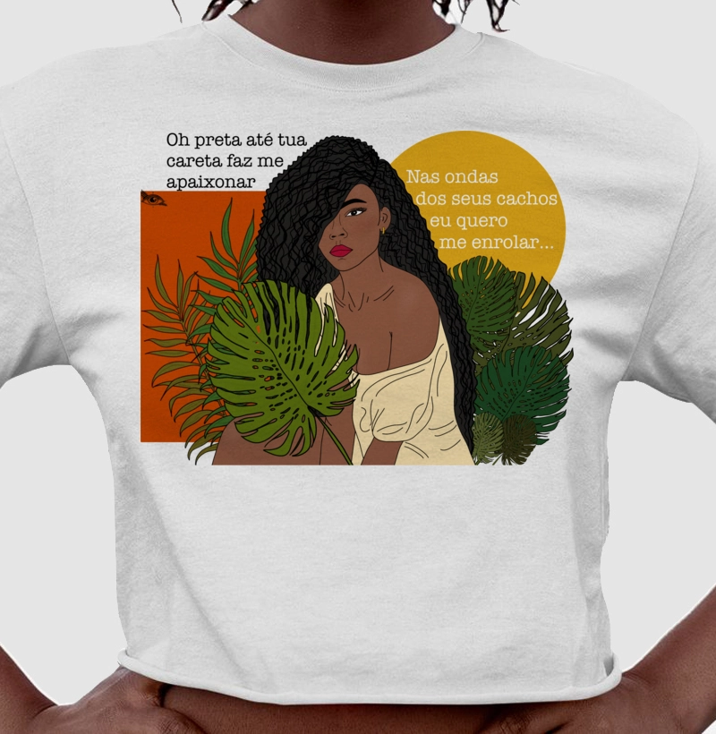 Camiseta Cropped -  Preta