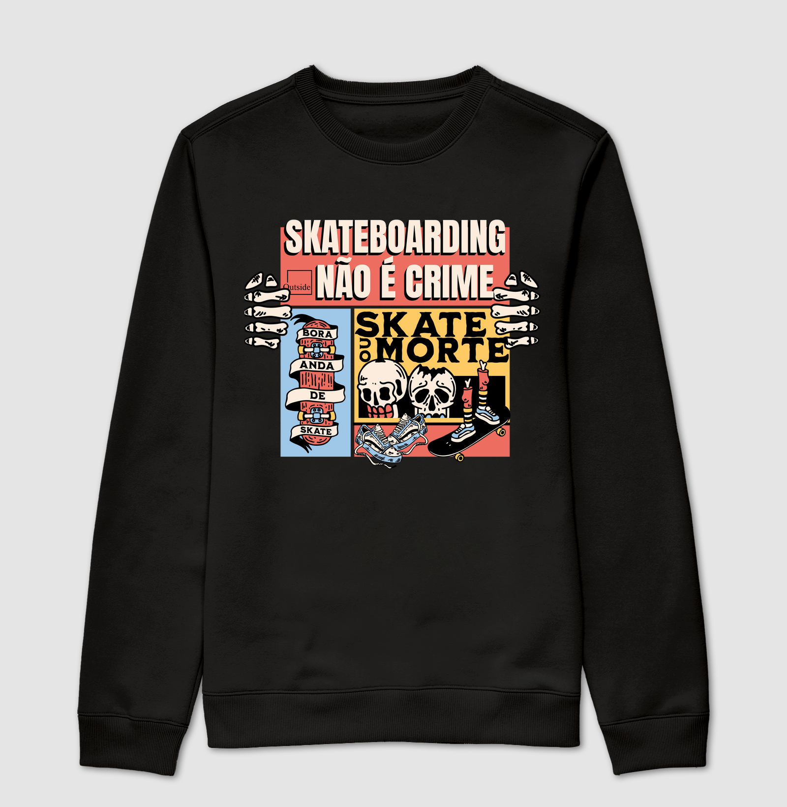 Moletom Canguru - SkateBoarding não e crime 