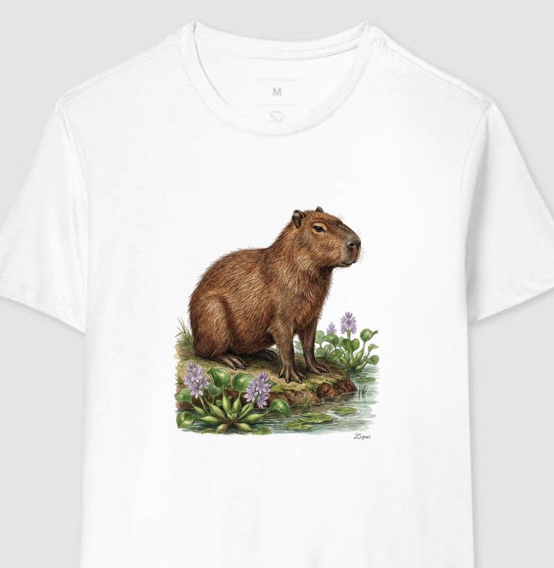 Camiseta Capivara | Coleção Aquarela Nativa