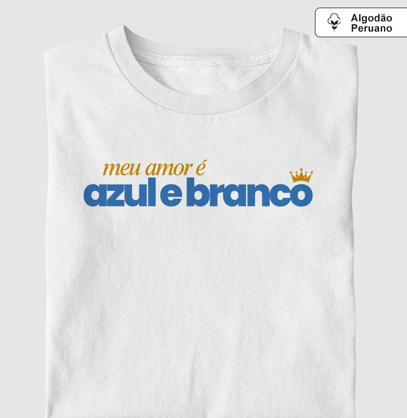 Algodão Peruano - Meu amor é azul e branco