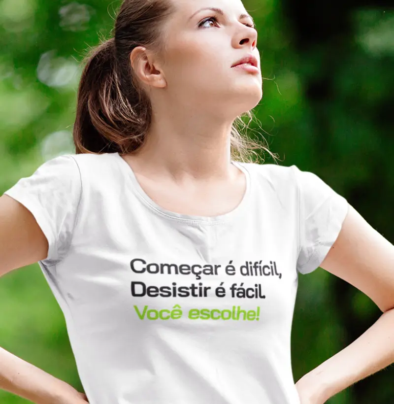 Motivação para Iniciantes e Veteranos | Camiseta Esportiva com Frase Inspiradora