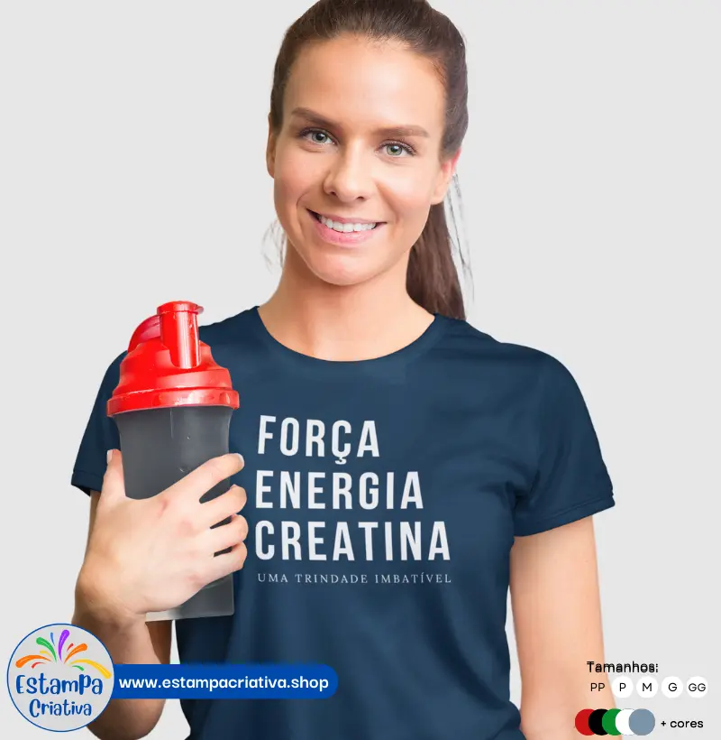 Camiseta de Treino Unissex: "Força, Energia, Creatina"