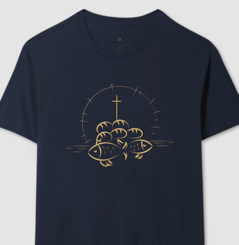 Camiseta Premium | Pães e Peixes (dourado)