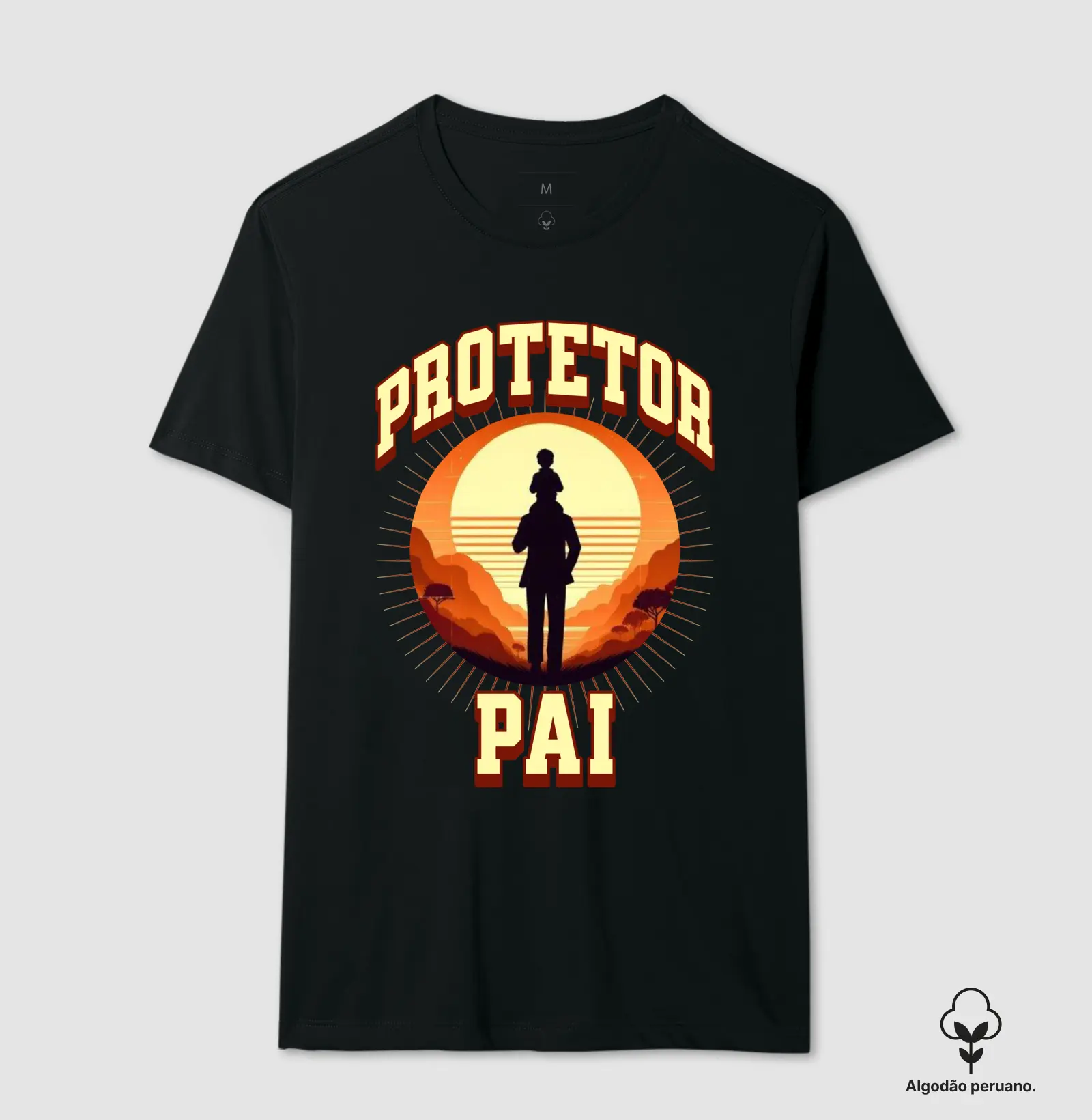 Camiseta Algodão Peruano Pai Protetor