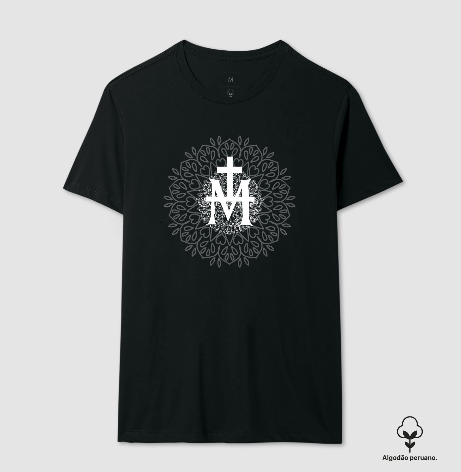 "M" de Maria e a Cruz de Jesus