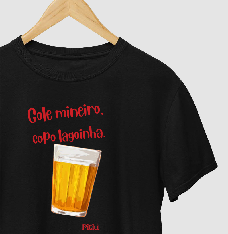 Camiseta Preta – Gole mineiro, copo lagoinha – Pitiú