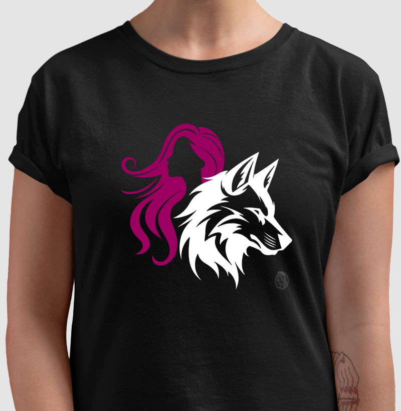 Camiseta personalizada Helenas Mulher e lobo 