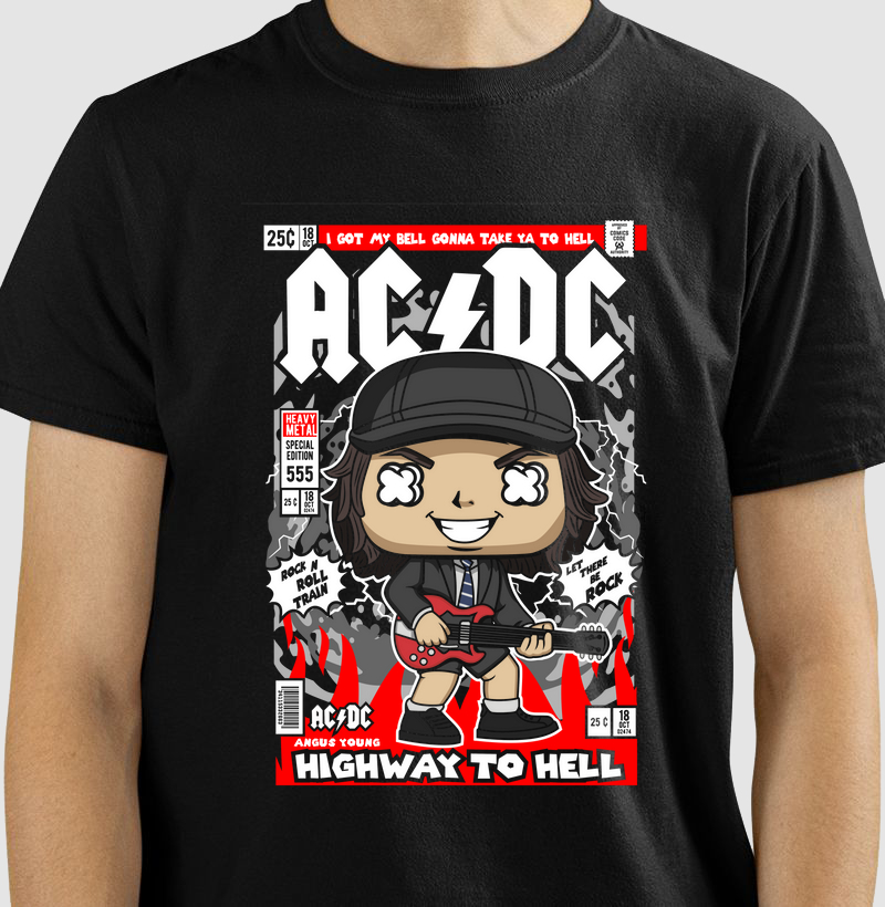 Camiseta - Angus Young ACDC