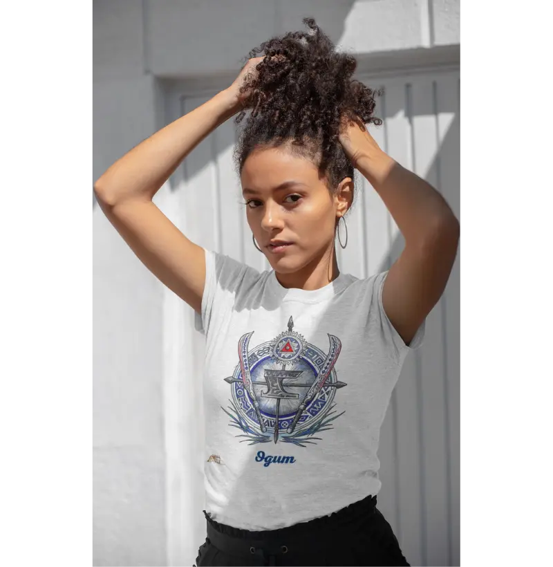 Camiseta Aruanda ê Armas de Ogum Caminhos Abertos em Algodão Premium