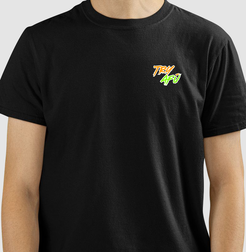 🔥🚀 Camiseta TRY AFÚ Com Estampa Minimalista no Peito – Discrição Sem Deixar de Representar a Cultura Das ruas! 🔥🚀