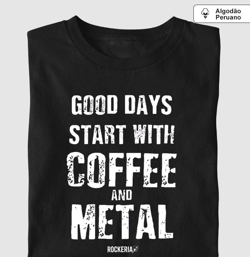 Camiseta Algodão Peruano Coffee and Metal