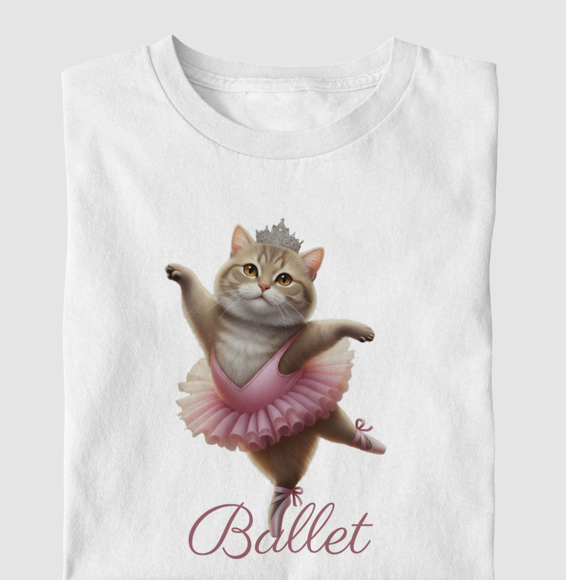 Gatinha Bailarina com Tutu Rosa