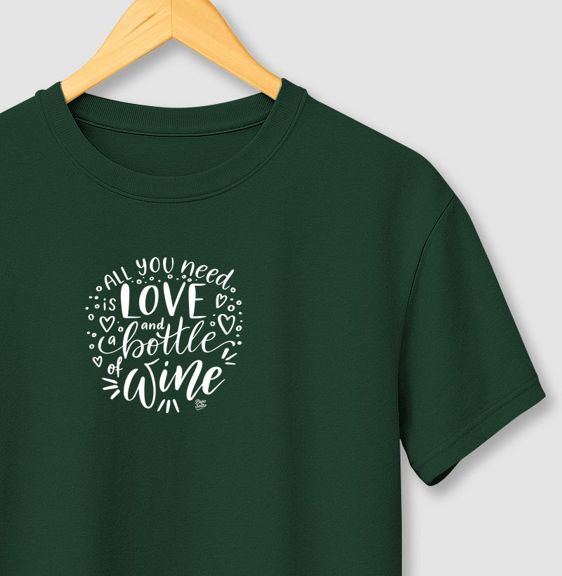 Love and bottle of wine