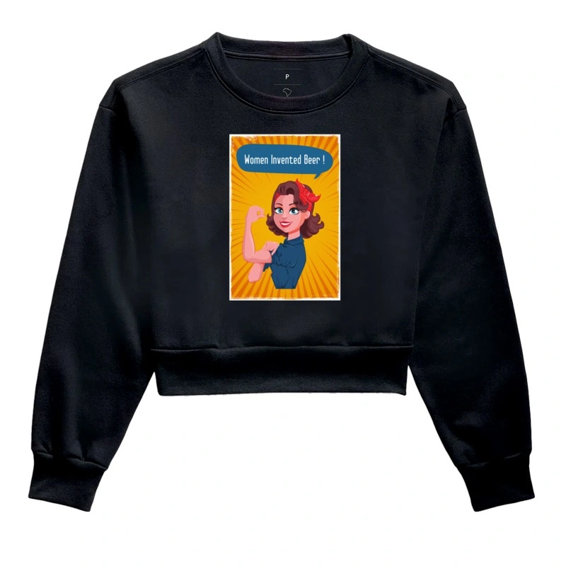 Moletom Cropped Women Invented Beer