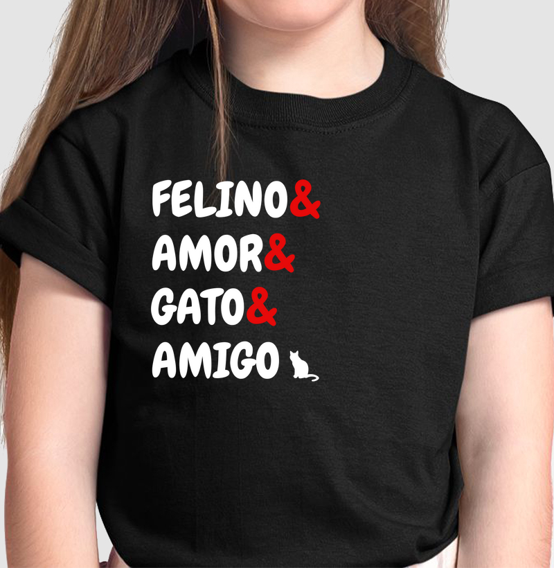 Camiseta jogo de palavras gato Kids