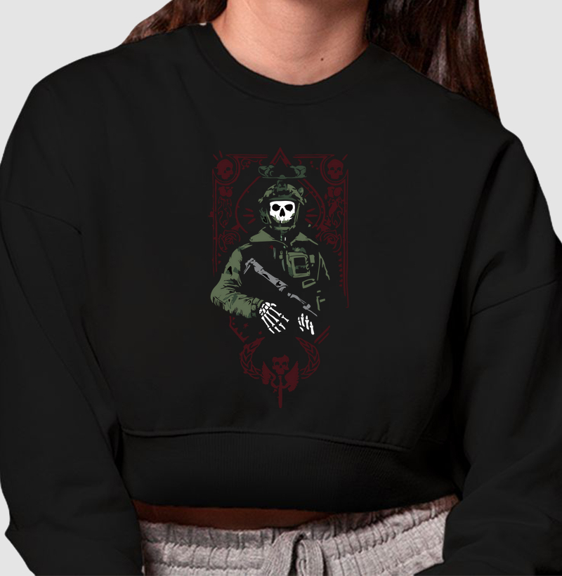 SOLDIER SKULL/ Cropped Moletom