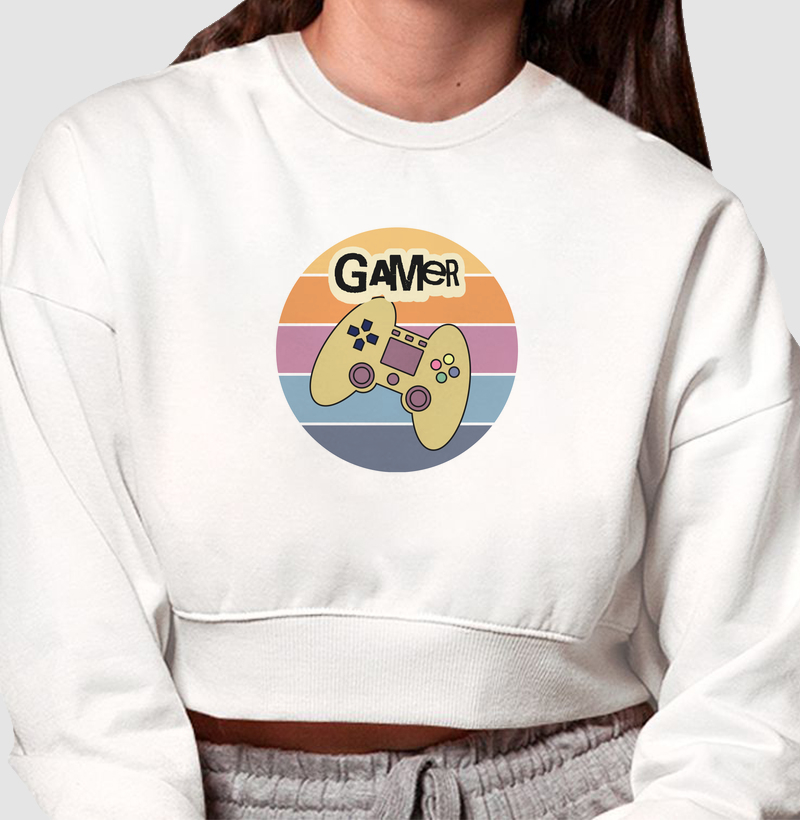 Moletom Cropped “Gamer Retro"