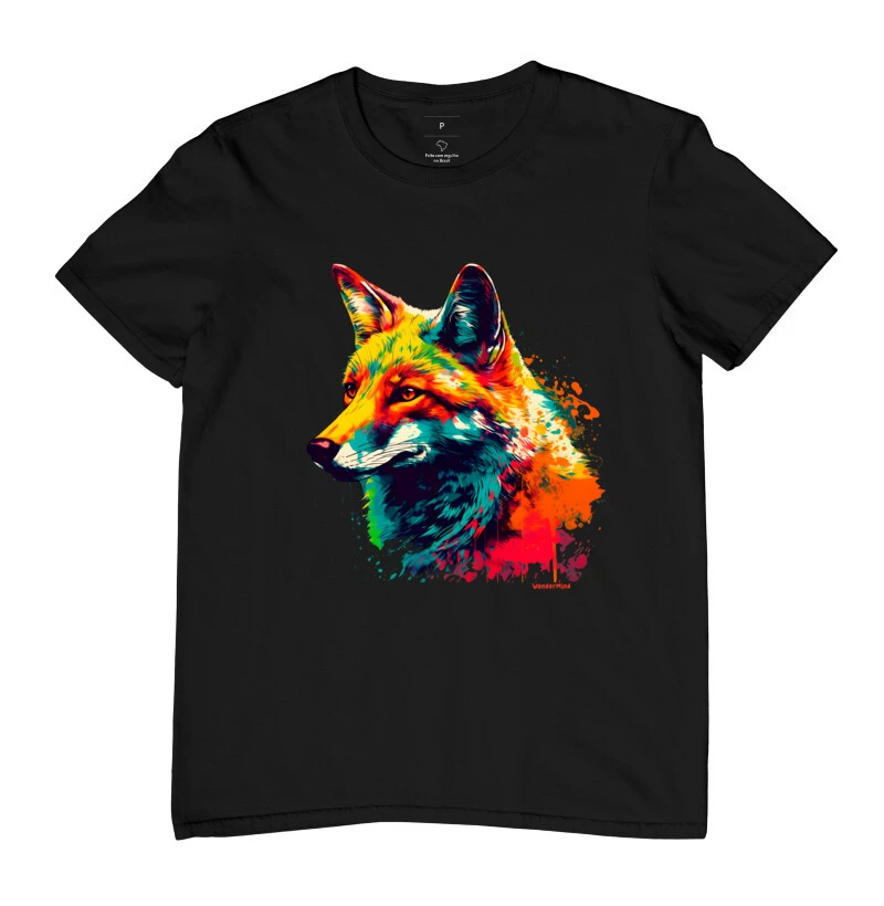T-shirt Raposa Colorida