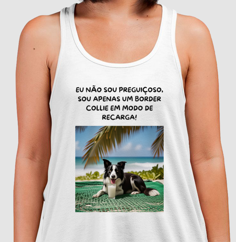 Border collie em modo recarga