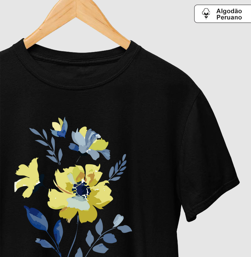 Flor Amarela 04 - Algodão Peruano