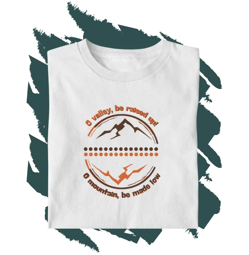 Camiseta Cristã - montanhas e vales MASC