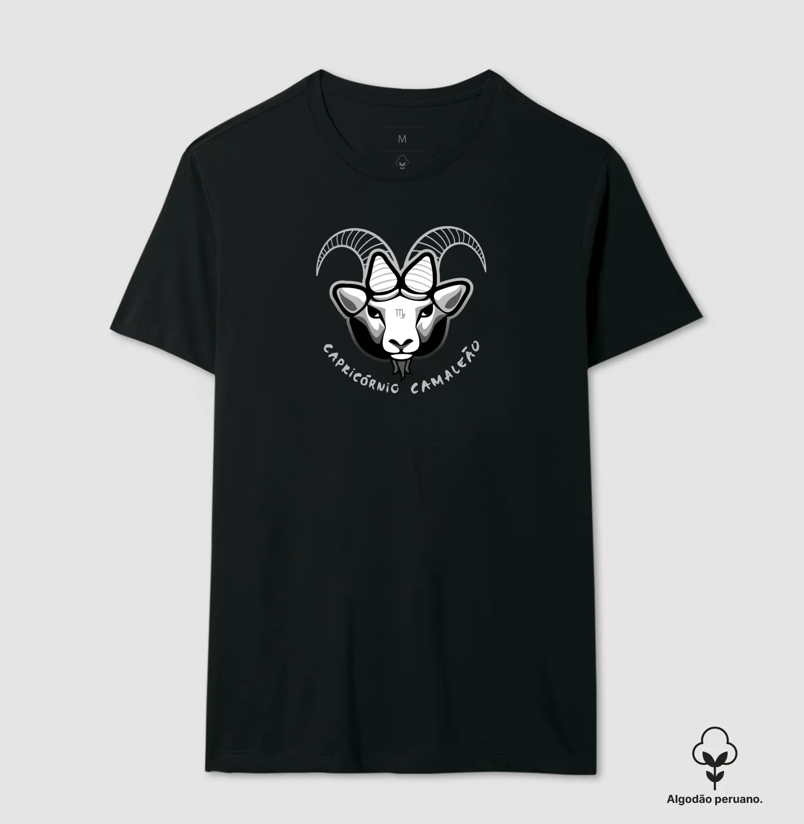 Camiseta Premium Masculina Camaleão Signos - Capricórnio - Algodão Pima