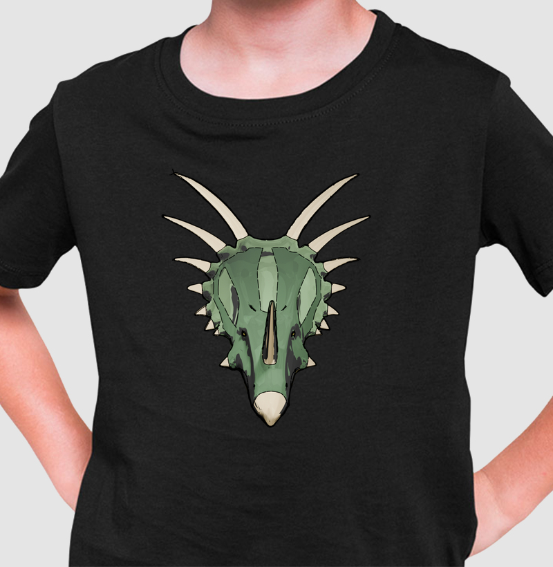 Camisa Algodão Estampada Styracosaurus Cabeçada Premium