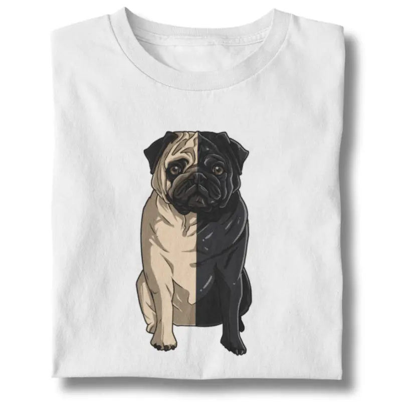 Pug meio a meio