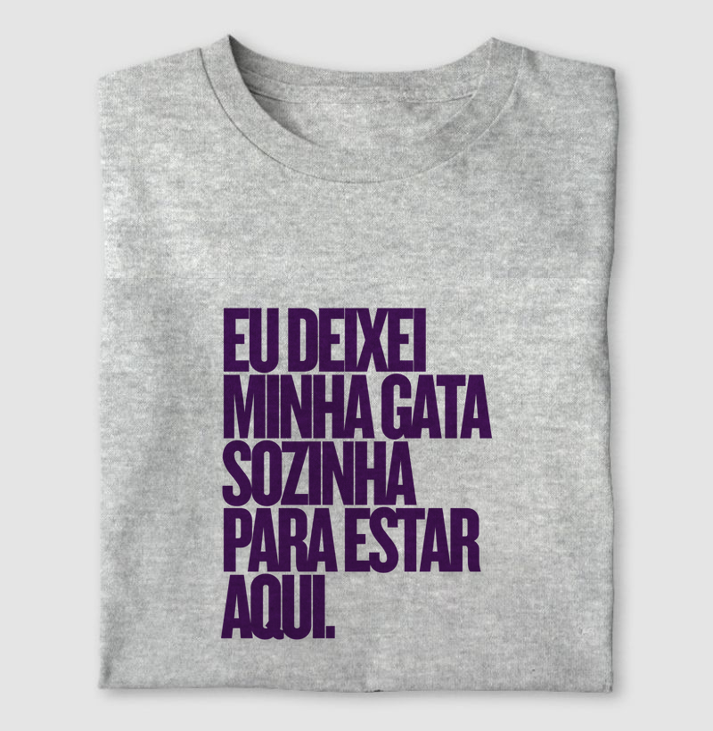 Eu deixei minha gata sozinha para estar aqui