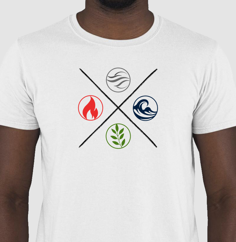 Camiseta 4 Elementos da Natureza Est. X Branca 