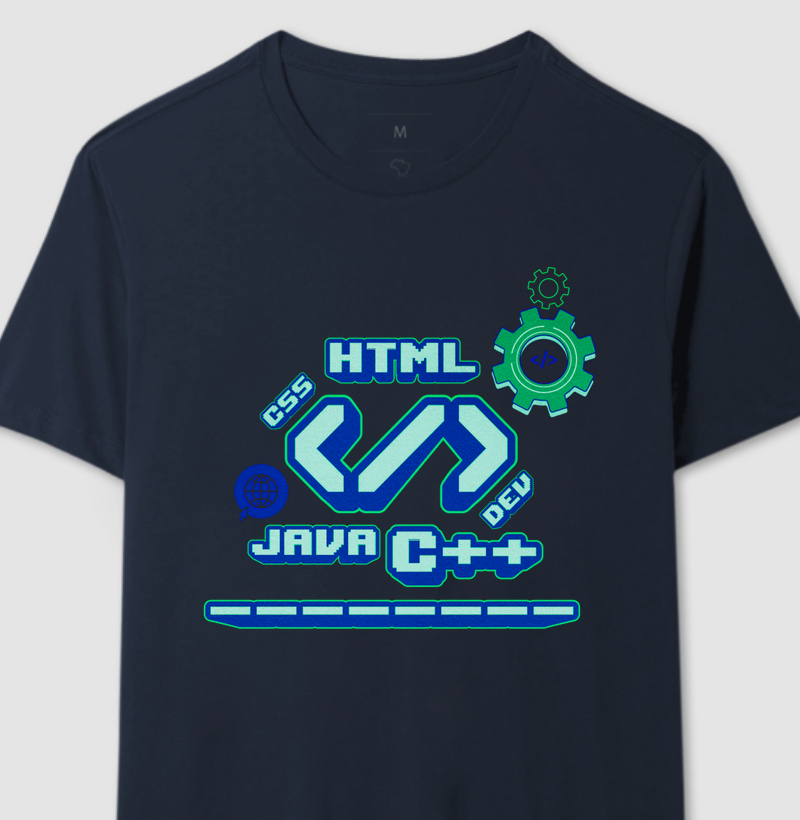 Camiseta Dev Mode – Estilo Tech Retrô