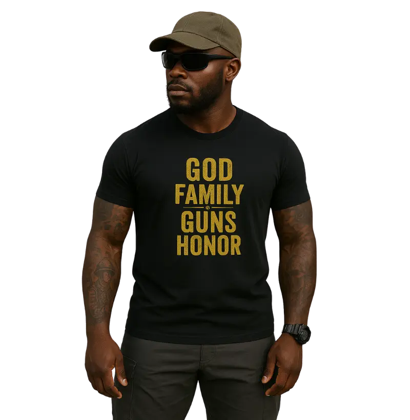 Camiseta GOD FAMILY GUNS HONOR – Edição Warrior
