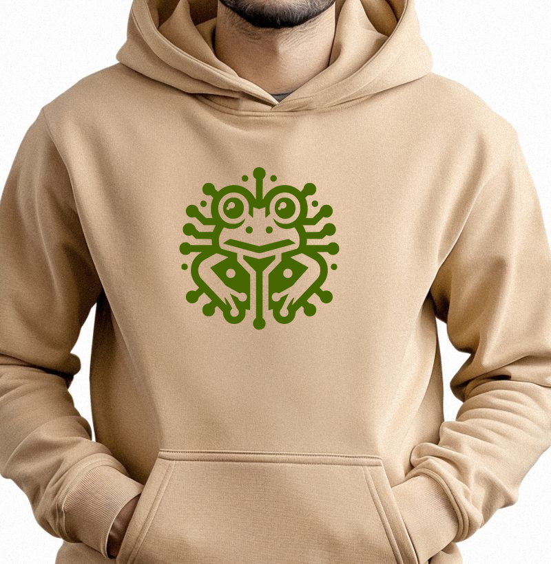 Cyber Frog: Moletom com Bolso - Tecnologia e Natureza em Harmonia