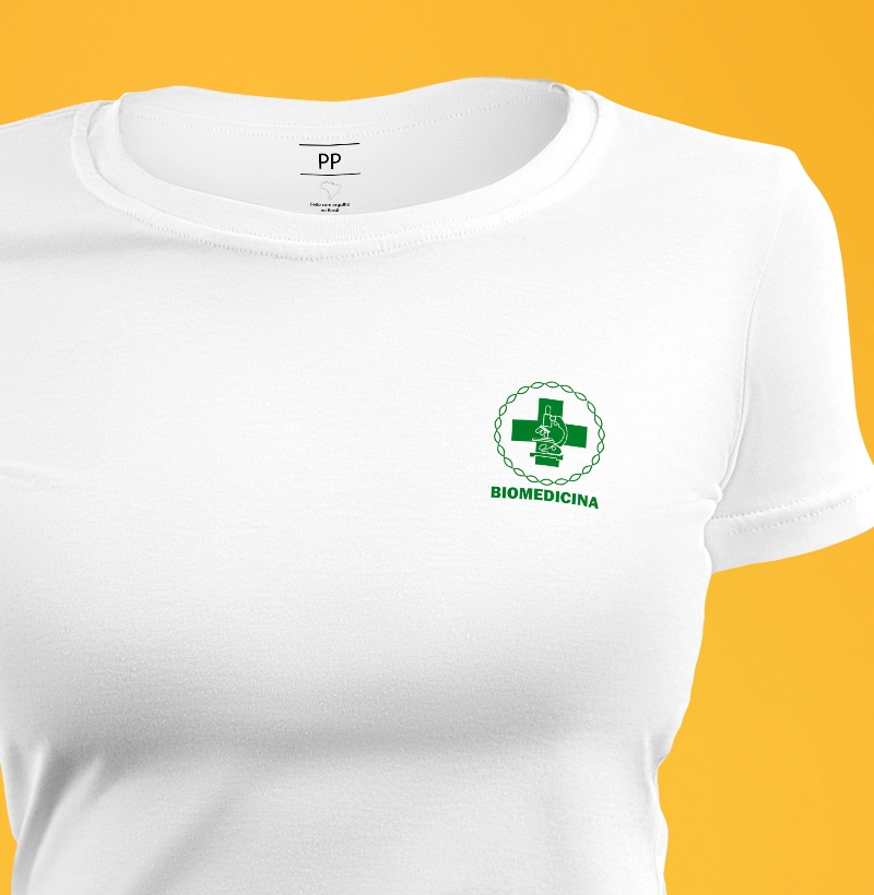 Camiseta Biomedicina símbolo no peito - feminina