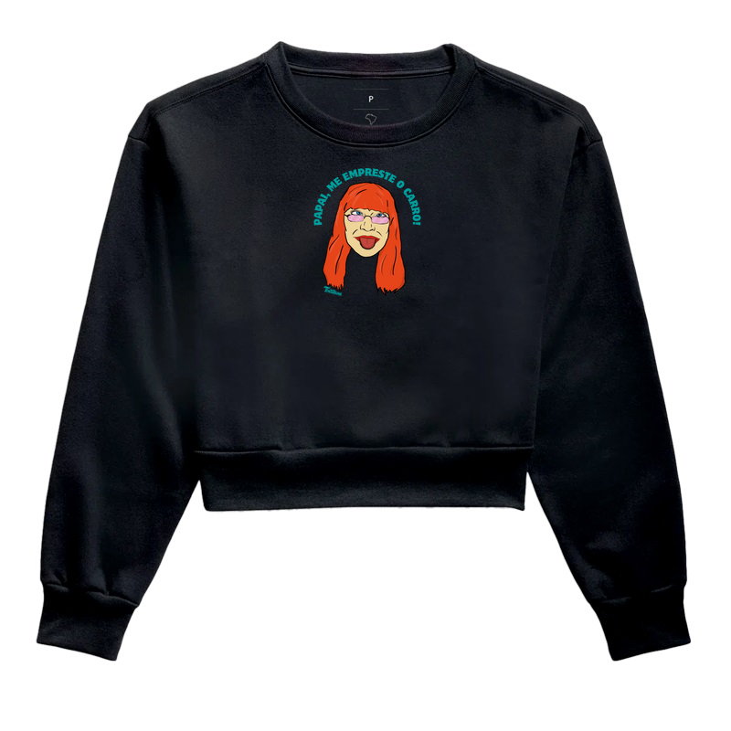Moletom Cropped "papai me empresta"