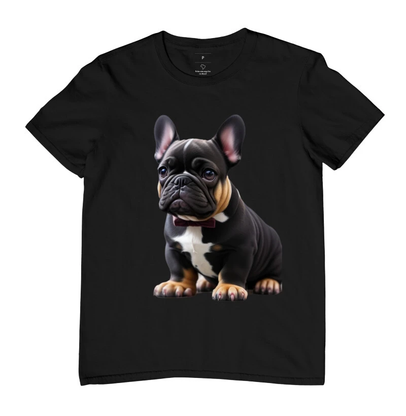 Camiseta Buldogue Francês tricolor 