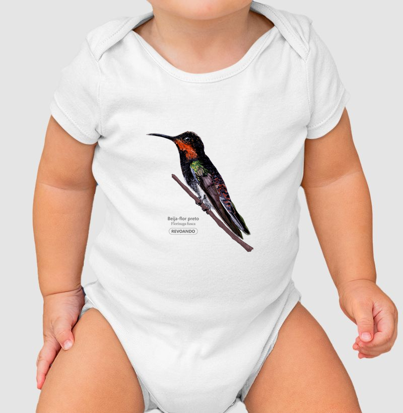 Aves do Brasil - Beija-flor-preto - Body Infantil