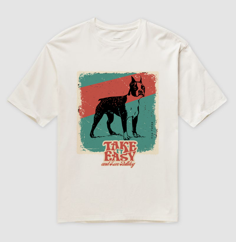 Camiseta Dog Pulse – Take Easy and Love Bulldog