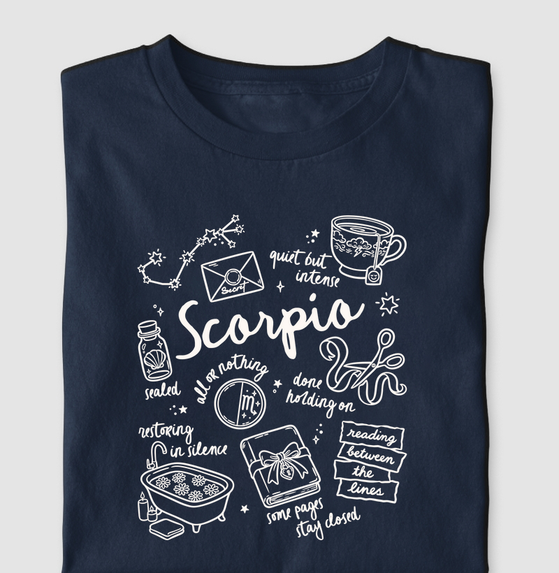 Scorpio doodle white