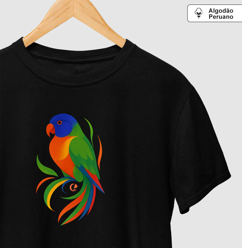 Camiseta Algodão Peruano - Loris Molucanos em Movimento