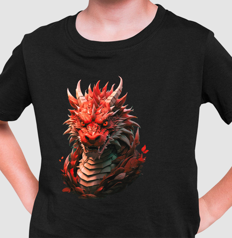Camiseta Infantil Dragão Rubro