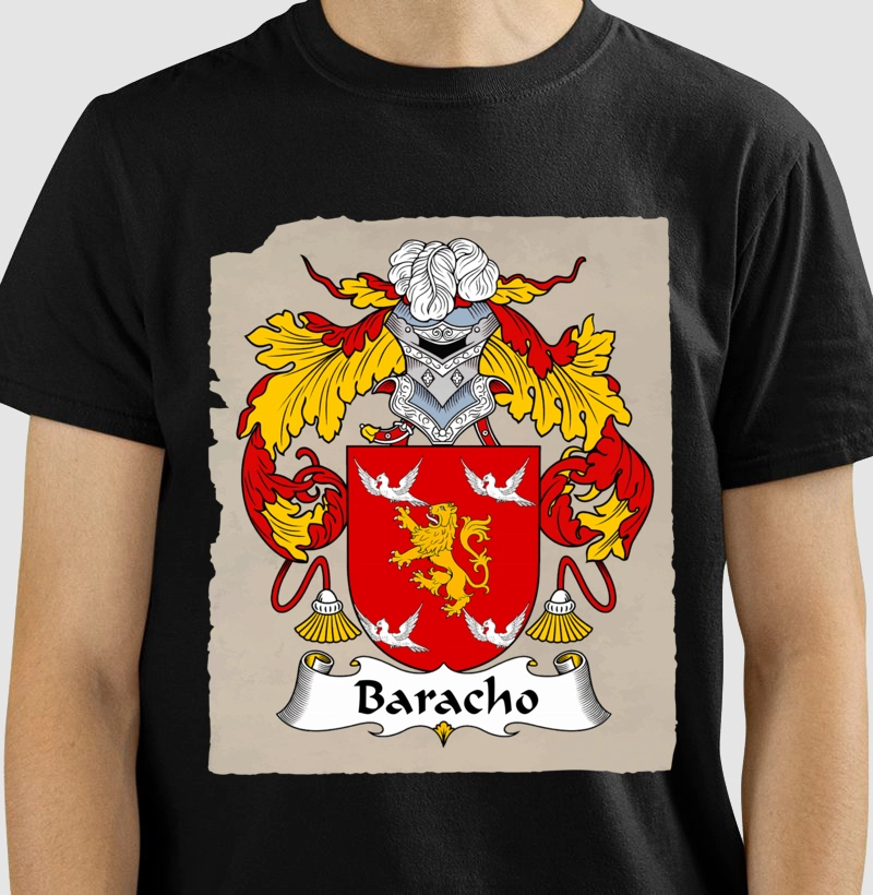Camiseta Brasão Família Baracho Sobrenome Heraldico