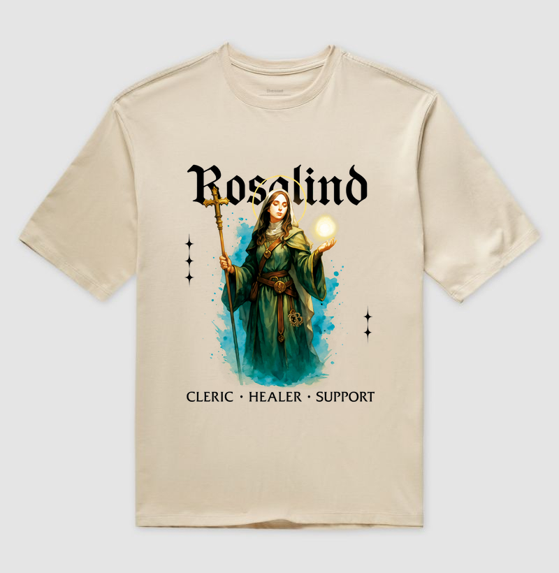 100% Algodão Oversized - Rosalind:  Weaver of Prayers