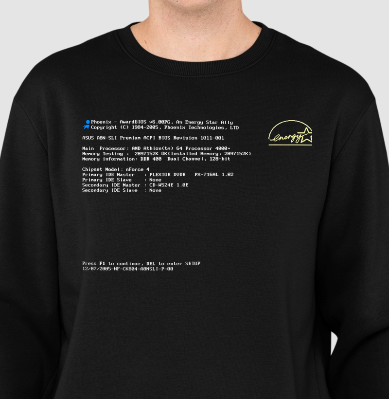 Tela BIOS - Suéter Moletom